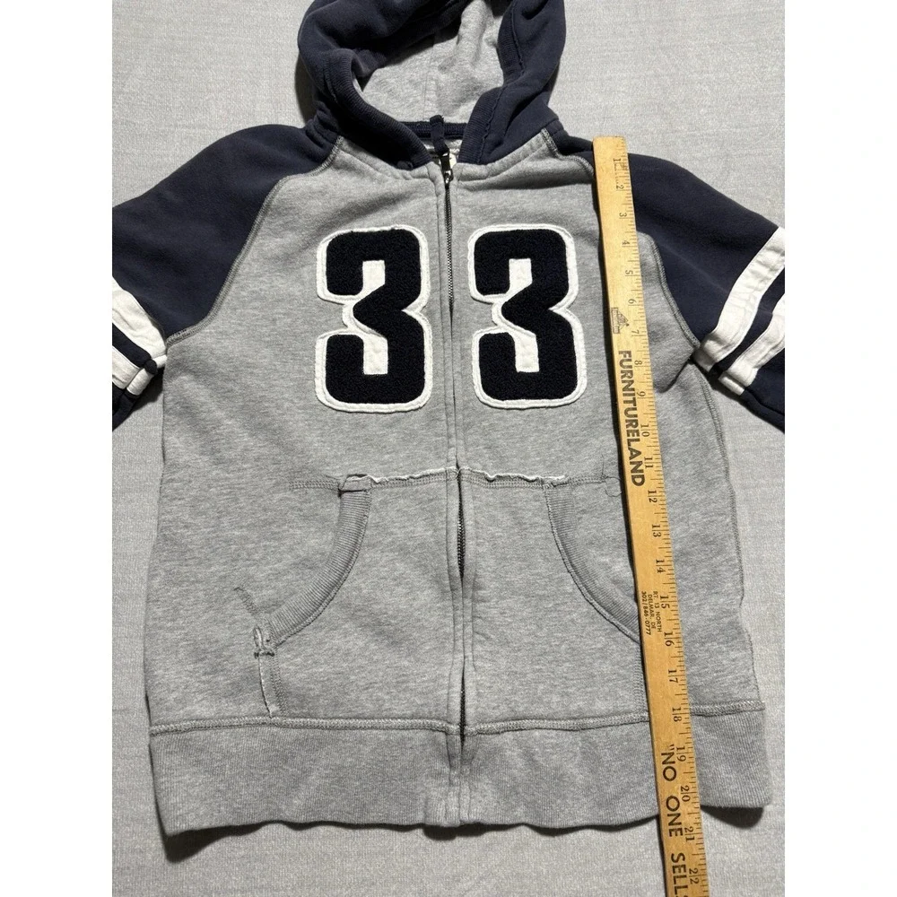 The Children's Place 33 Zip Hoodie Youth Large 10/12 Gray Blue Varsity Jacket